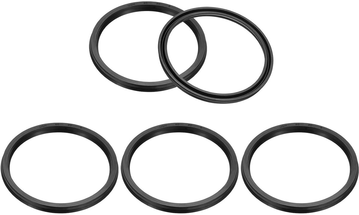Afdichtingsring, 80 x 90 x 6 mm, 5 stuks lipafdichtingen van nitrilrubberen afdekking, radiaalasschijf, afdichting voor cilinder, automobielmotor, afvoerschroef, zwart