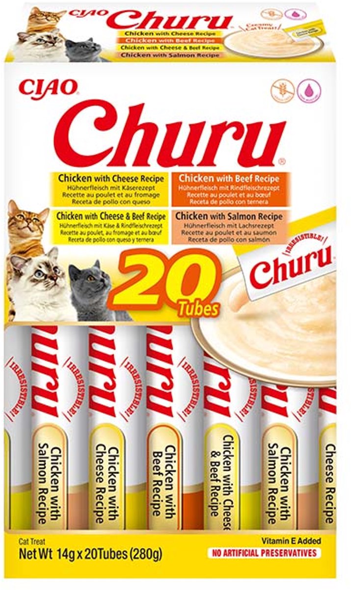Ciao Churu Creamy Puree Liquid Kattensnack Kip & Rund 20x14g