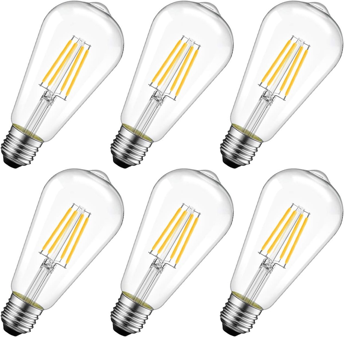 Filament LED gloeidraad ST64 G80, warm wit, glas helder