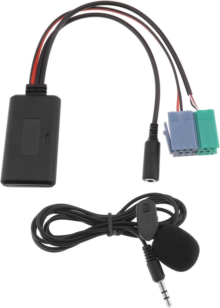 AUX-adapter met microfoon compatibel met Renault Clio/Espace/Kangoo/Laguna/Megane Bluetooth 5.0 AUX-kabel 6-pins 8-pins adapter