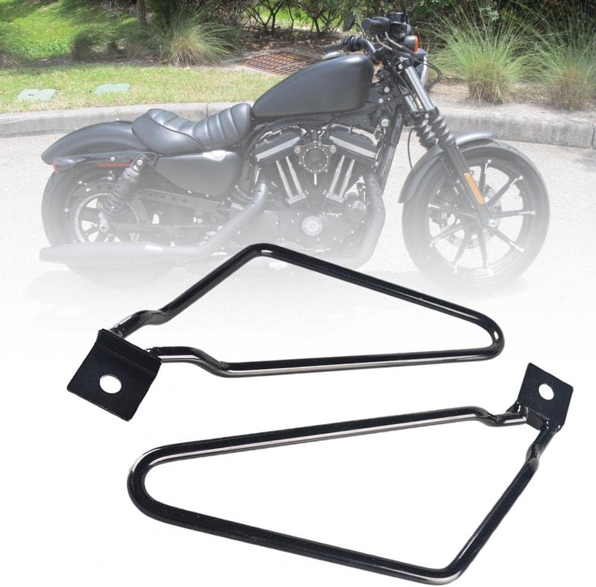 2X Motorfiets Zadeltas Montagebeugels, Motorfiets Zadeltas Beugel, Motor Frames en Fittingen voor XL883/1200 HD1450/1584(zwart)