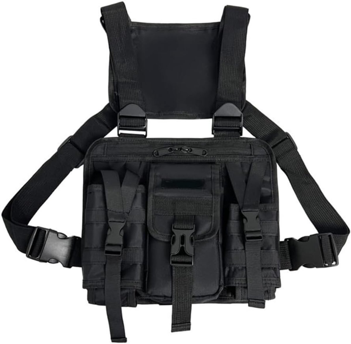 Tactische borsttas, waterdichte tactische borsttas met multifunctionele zakken, verstelbare radiowalkietalkie draagtas voor hardlopen, wandelen, trainen, wandelen, jagen, vissen