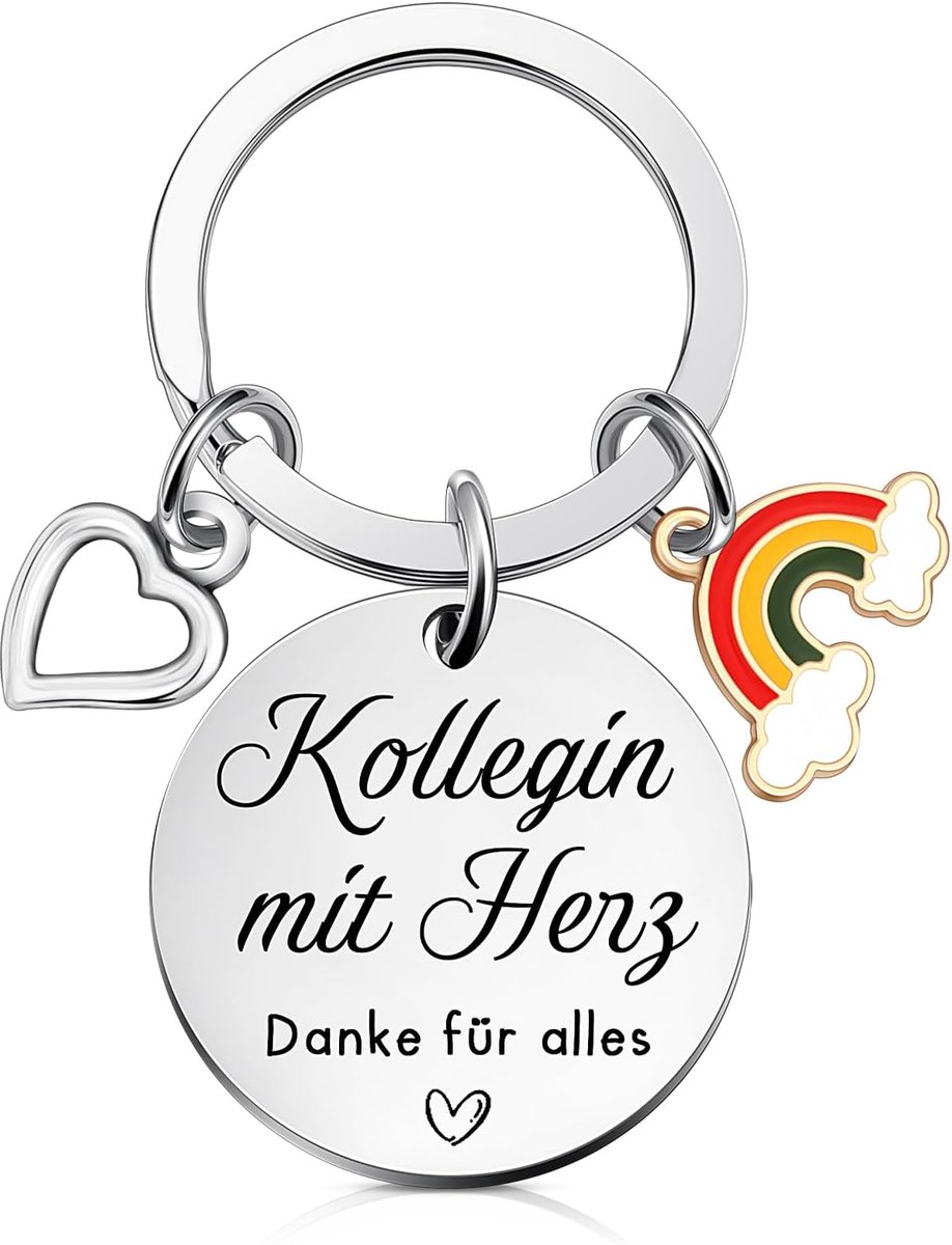 Afscheidscadeau voor collega, dank voor alles, sleutelhanger, collega met hart, sleutelhanger, bedankje, cadeau voor je favoriete collega, van baan wisselen, pensioen, verjaardag, Kerstmis