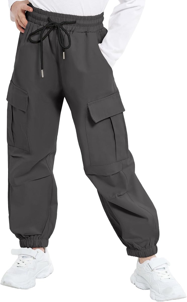Y2k Cargobroek voor meisjes, elastische taille, casual, baggy, parachutebroek, meerdere zakken, dansbroek, Y2k kinderbroek voor 5-14 jaar