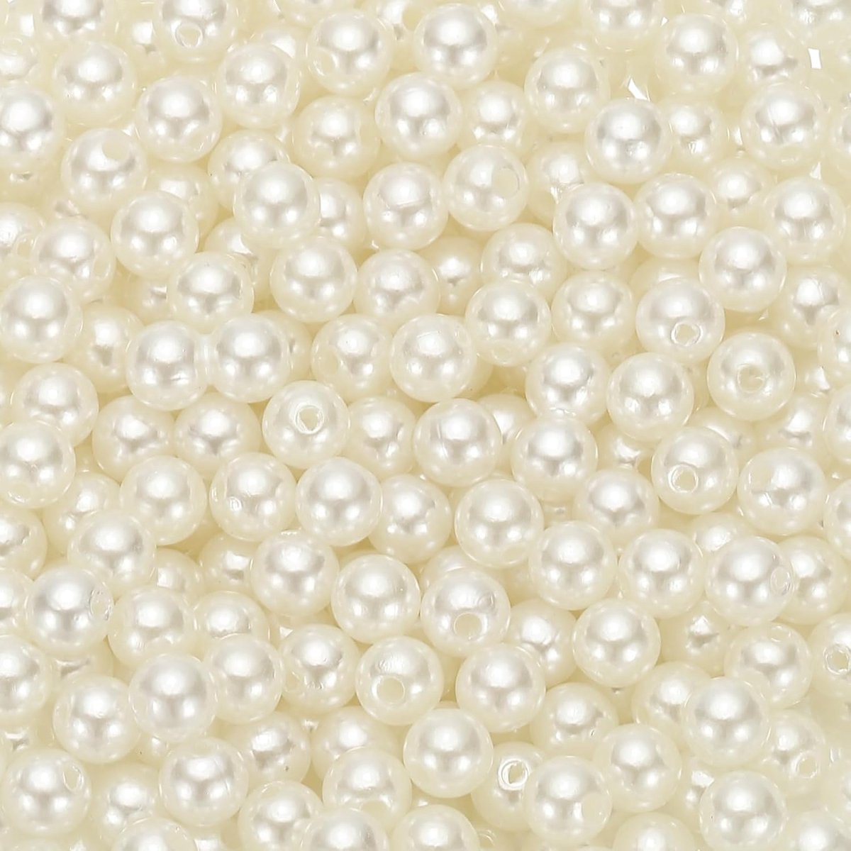 Kralen, 980 stuks losse kunstparels met gat voor cosmetische dozen doe-het-zelf onderdelen sieraden maken bruiloft verjaardagsfeestje woondecoratie, beige