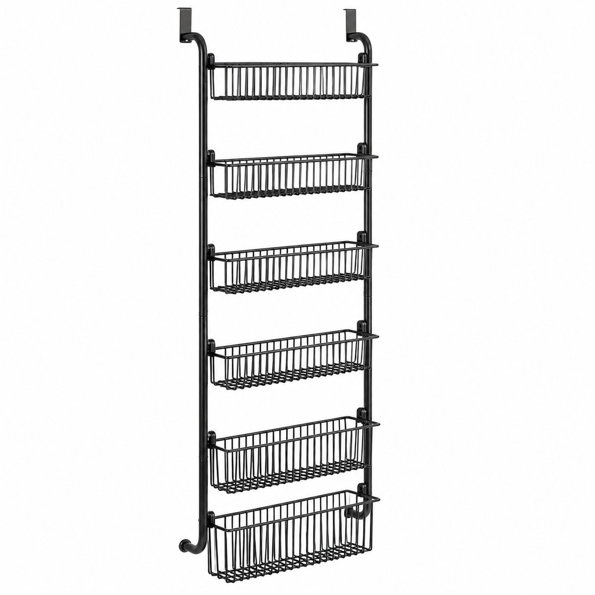 JOYNEXTBUY - Over-de-Deur Opbergrek 6-Laags – Hangende Opbergmand – Koolstofstaal Organizer – Ruimtebesparend – Voor Binnendeur