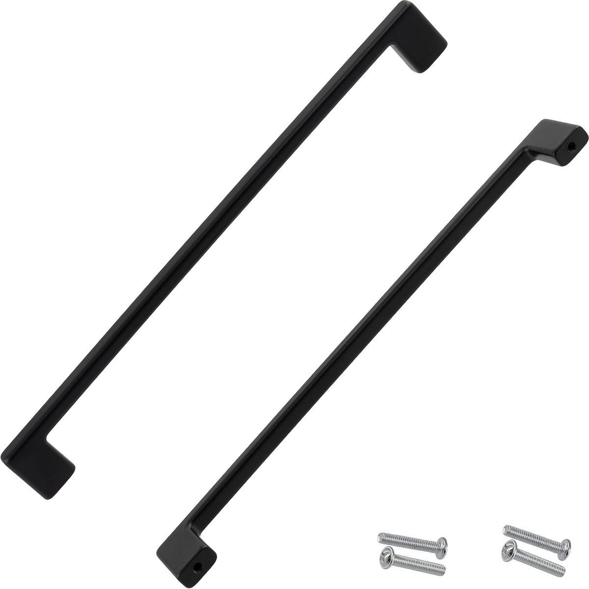 - C63900 - Set met 2 handgrepen voor meubels asafstand 192 mm - kastdeuren lade binnendecoratie keuken woonkamer montage - van metaal - matzwart oppervlak