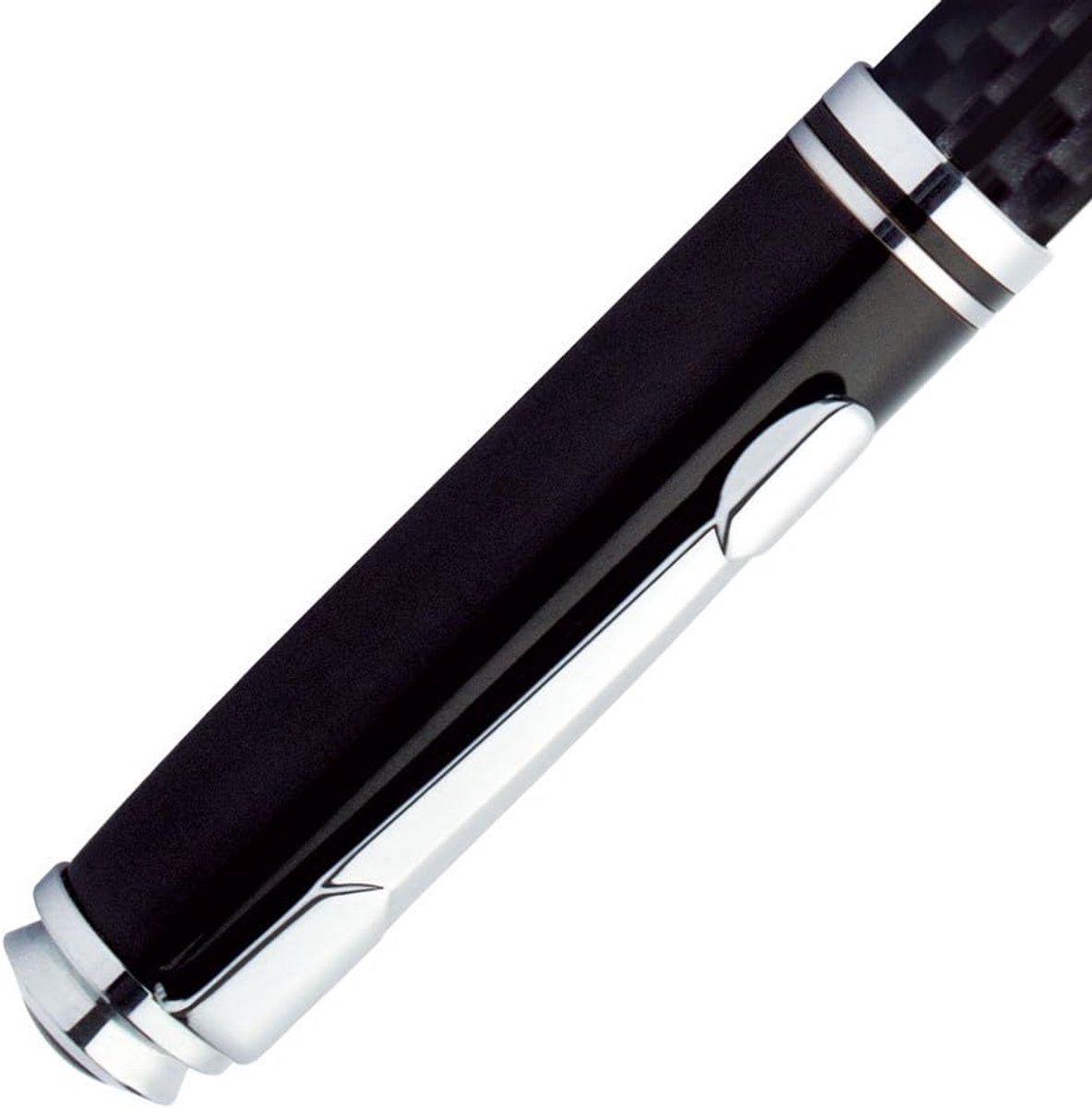 34333 schrijfgerei draaiknop Black Style, uitgebalanceerd design met metalen applicaties, met grote vulling lijndikte M (medium) schrijfkleur zwart, 1 stuk (1 stuks)