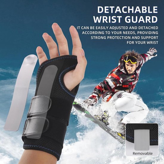 Polsbandage, verstelbare polsbandage fitness voor mannen en vrouwen, met klittenbandsluiting, polssteun met metalen railstabilisator voor artritis, sportbescherming (S/M, rechterhand) — afbeelding 5