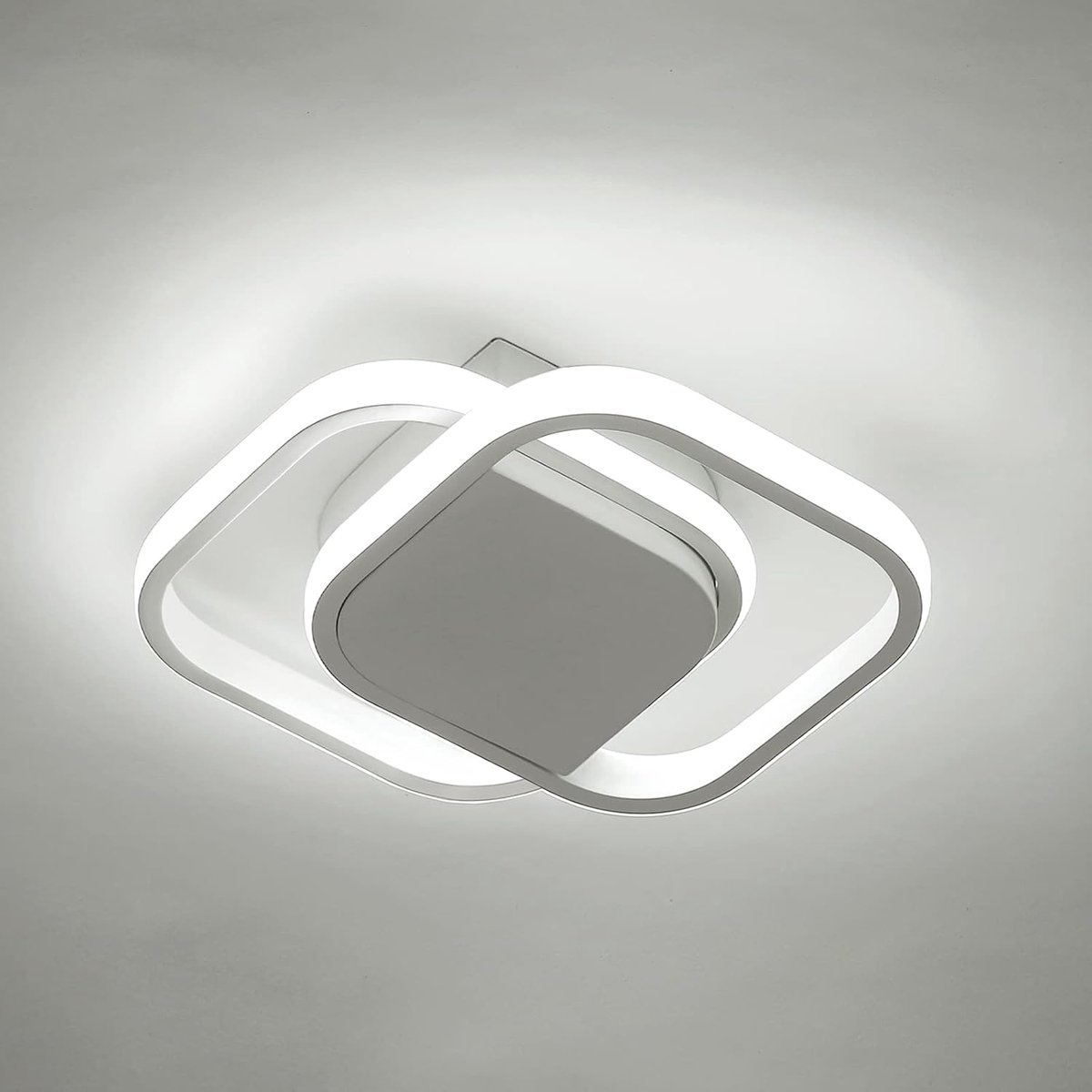 Plafondlamp, 24W 2520lm LED Plafondverlichting acryl wit vierkant modern 220V woonkamer huis koud wit 6000K