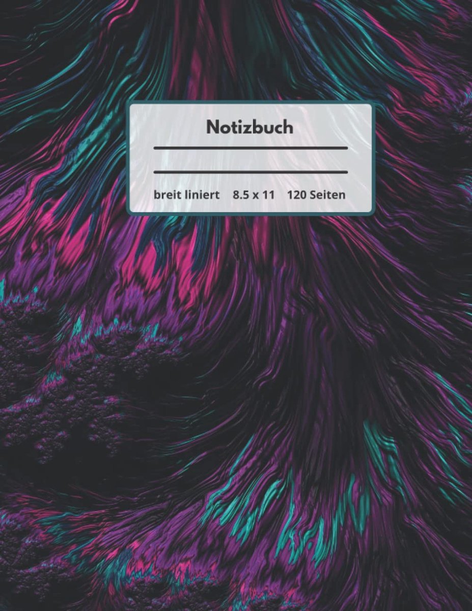 Breit liniert: Groß 8.5 x 11 - 120 Seiten - breit Liniert - Notizbuch/Journal mit Linien und Rand für Frauen, Männer und Kinder mit Acryl Motiv