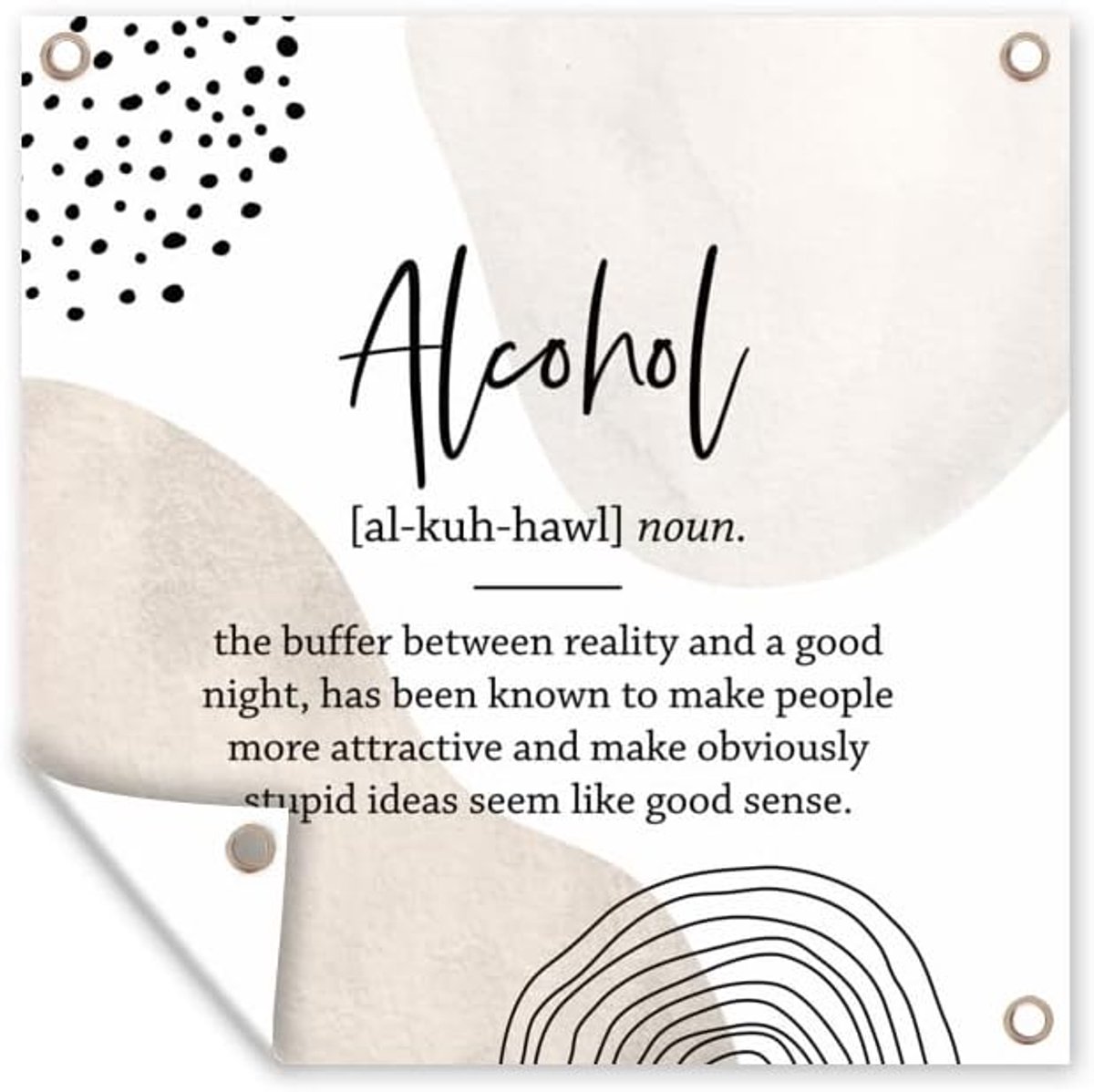 Tuinposter - 200x200 cm - Alcohol - Bier - Quote