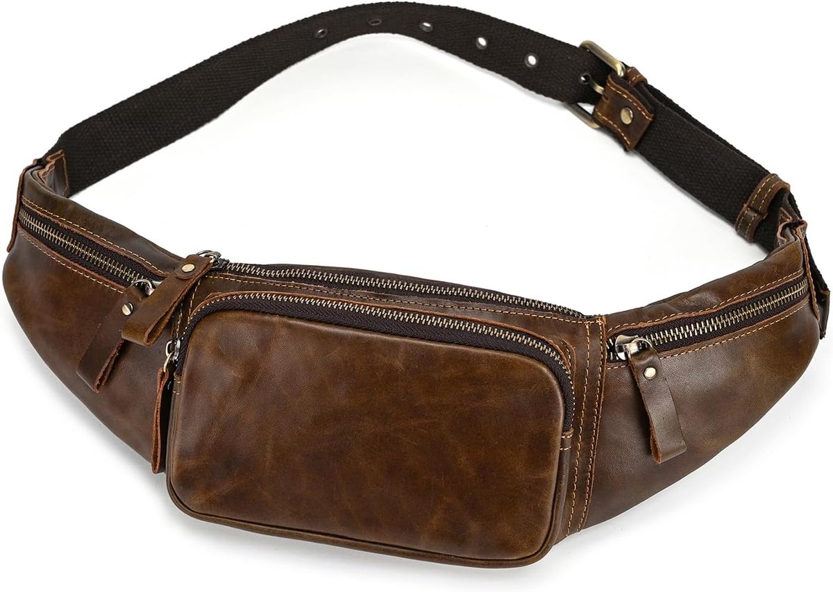 Leren heuptas voor heren, heuptas, hardlopen, heupriem, slim pack, mobiele telefoon tas voor buiten, 1030ypkf-coffeebrown, mode