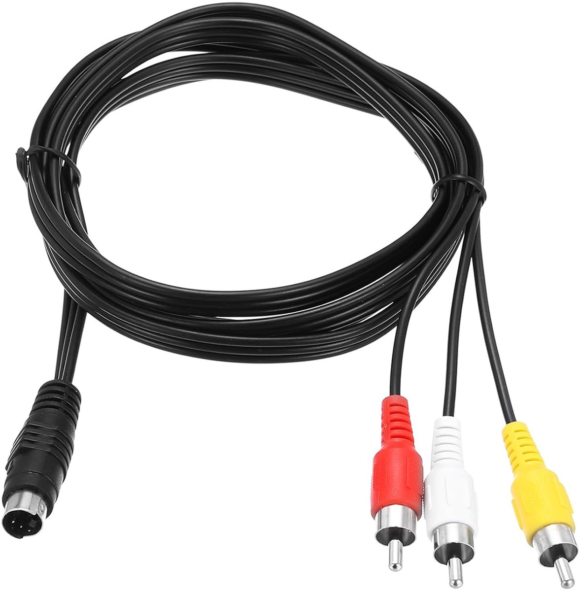 S-videokabel 1,5 m, 4-pins S videostekker naar 3 RCA-stekker, composietadapter, converter, overdracht voor tv-ontvanger, monitor