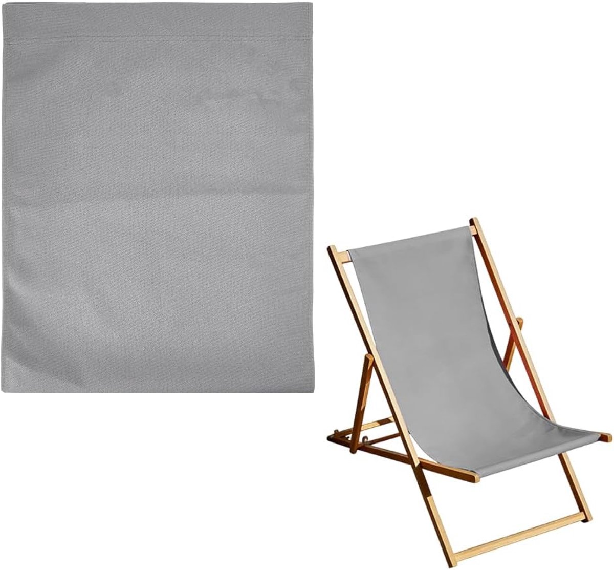 Vervanging Doek 116cmx42cm Eenvoudige Sling Stoelen Vervanging Stof Grijs Lounge Stoel Canvas voor Zonnebaden Tuin Binnenplaats Strand