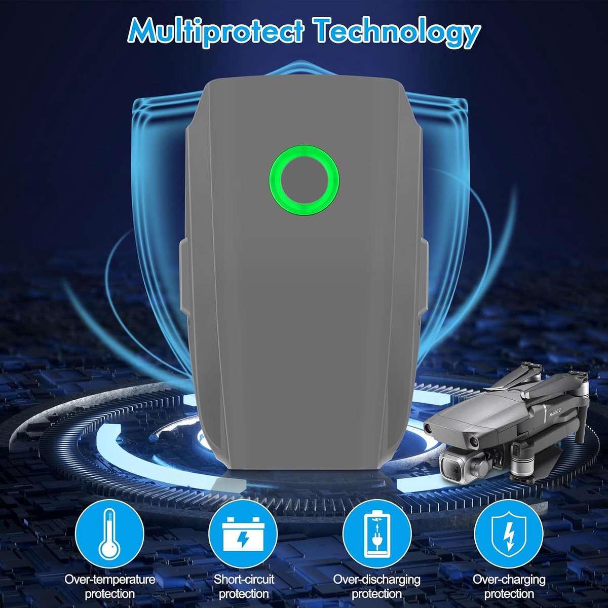 Smart accu Mavic 2 Pro, 3850 mAh, 15,4 V, 1 verpakking, maximale vliegtijd 31 minuten, compatibel met DJI Mavic 2 Mavic 2 Pro, Mavic 2 Zoom, Mavic 2 Enterprise – foto 4