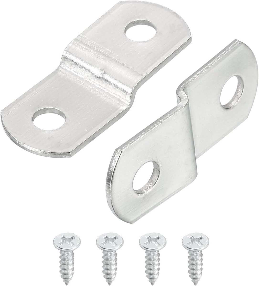 20 stuks 1/8" offset canvas clips, fotolijst, spiegelclips, Z-vorm, canvas schilderijmontage, clips met 2 montagegaten met schroeven, zilver