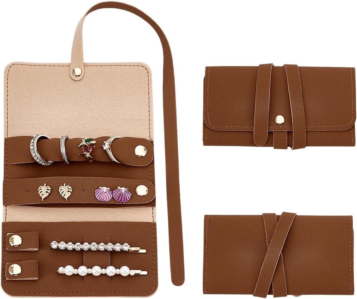 Rollen reissieraden opbergrol kunstleer draagbare chocolade sieraden opbergdoos