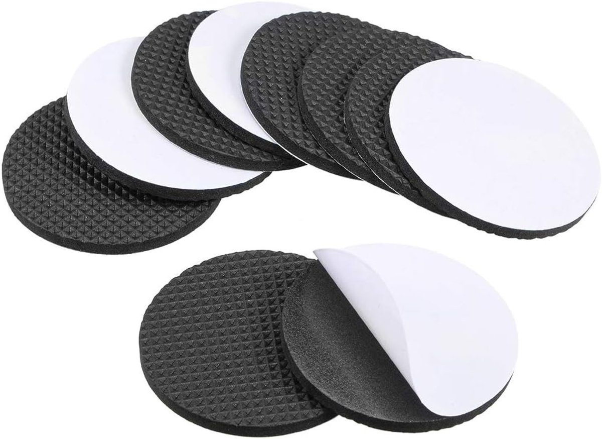 Sourcing map 10 stuks meubelpads zelfklevende rubberen pads 60 mm diameter. 4 mm dik rond zwart