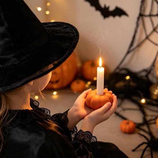 2 stuks siliconen vormen voor pompoen, pompoen, kaarsen, siliconen vormen voor het gieten van kaarsen, vormen in Halloween-vorm — afbeelding 5