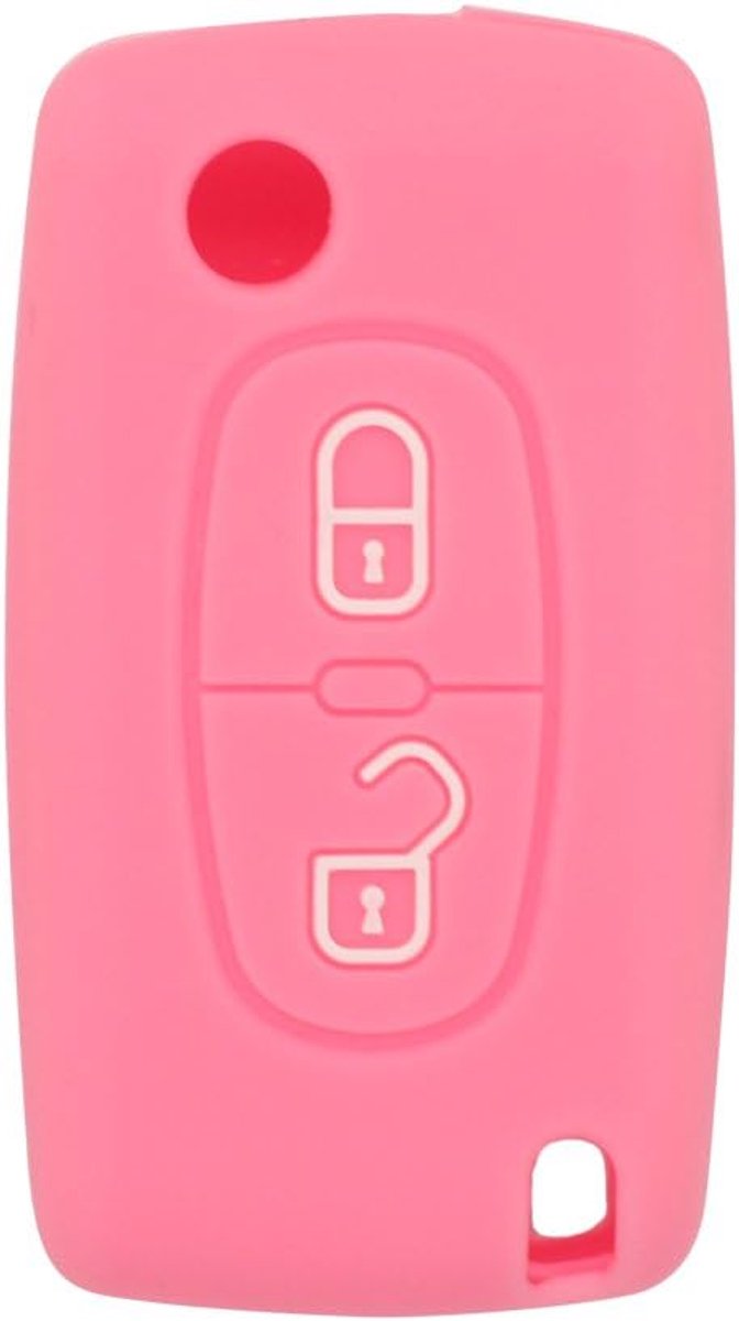 Cover Protector Case Skin Jacket fit voor PEUGEOT CITROEN 2 Button Flip Remote Key Fob CV4302 roze