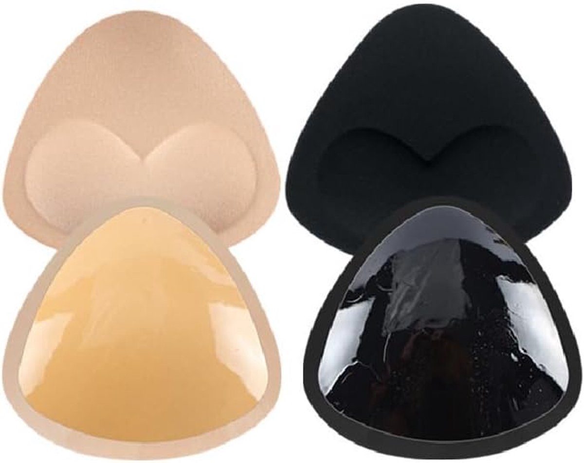 Push-up pads, zelfklevende beha-pads, uitneembare push-up-pads, borstvergroting, voor borstvergroting voor alle beha's, drievoudige hoekvorm