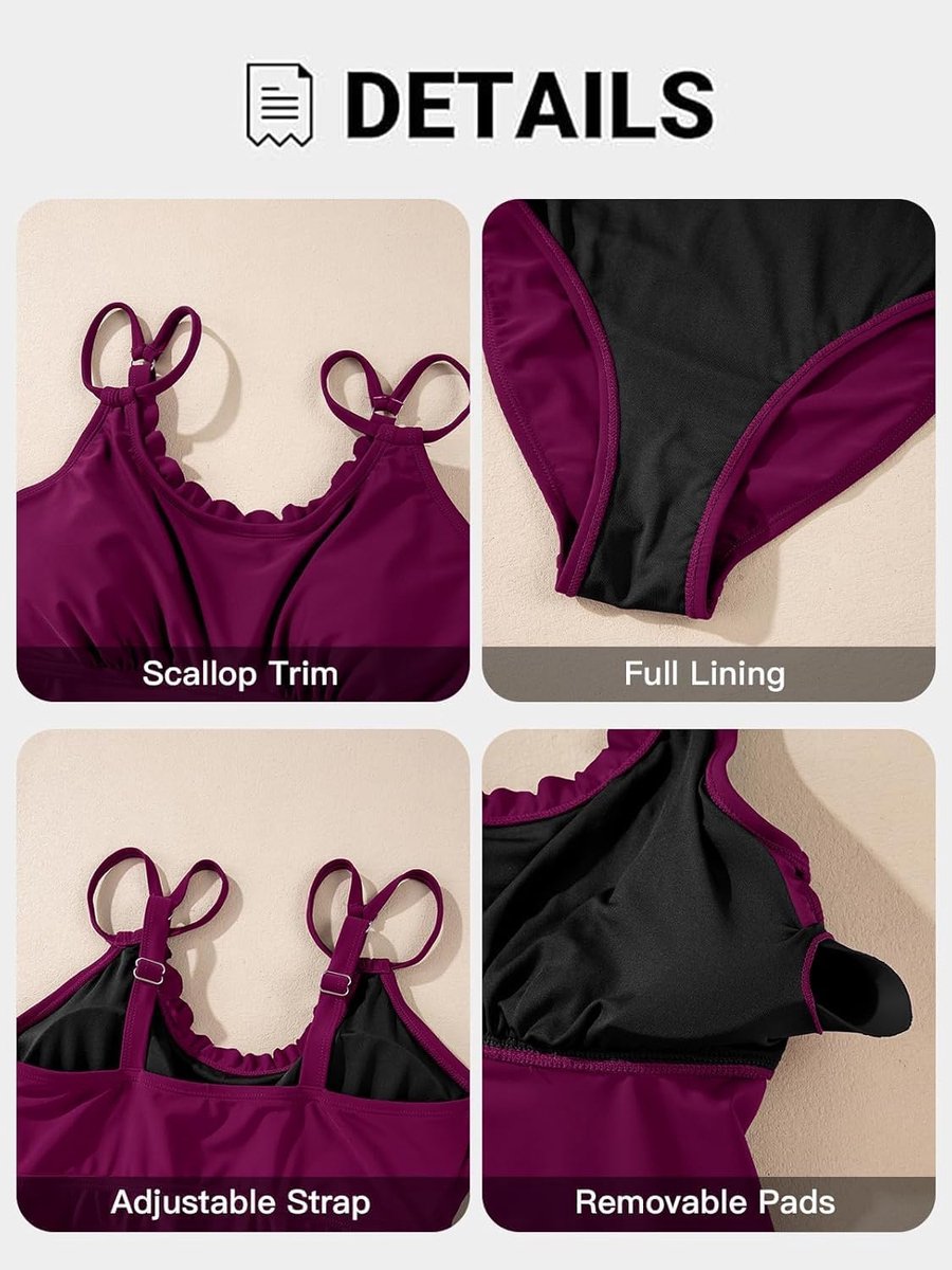 Tankini voor dames, buikweg, tweedelig badpak, push-up, tankini's, bovendeel met slip, grote maten, badmode, zwempak, S-XXL
