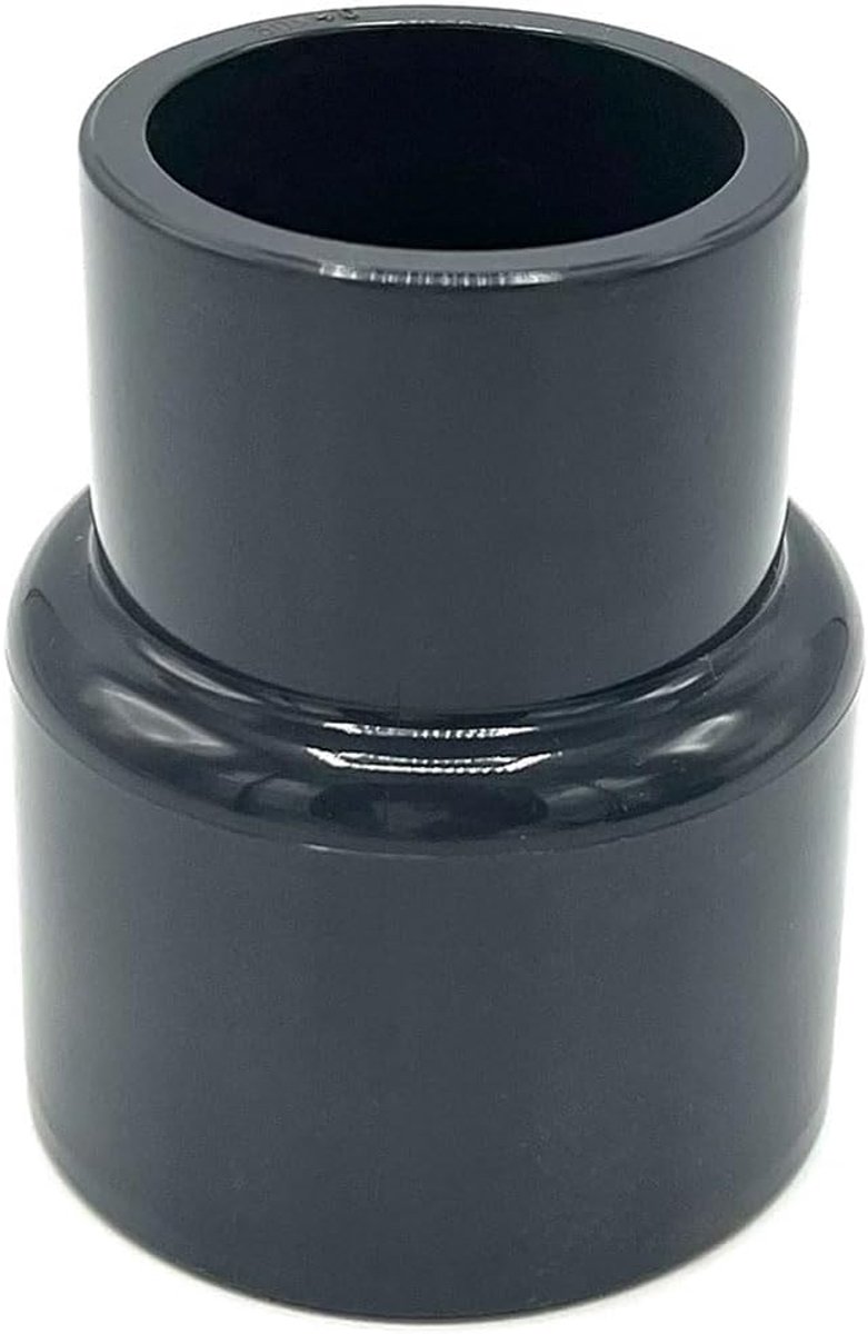 Verloopmof 50 naar 40 mm Grijs - bm209 | Rechte verloopkoppeling voor zwembadleidingen en vaste PVC drukleidingen.