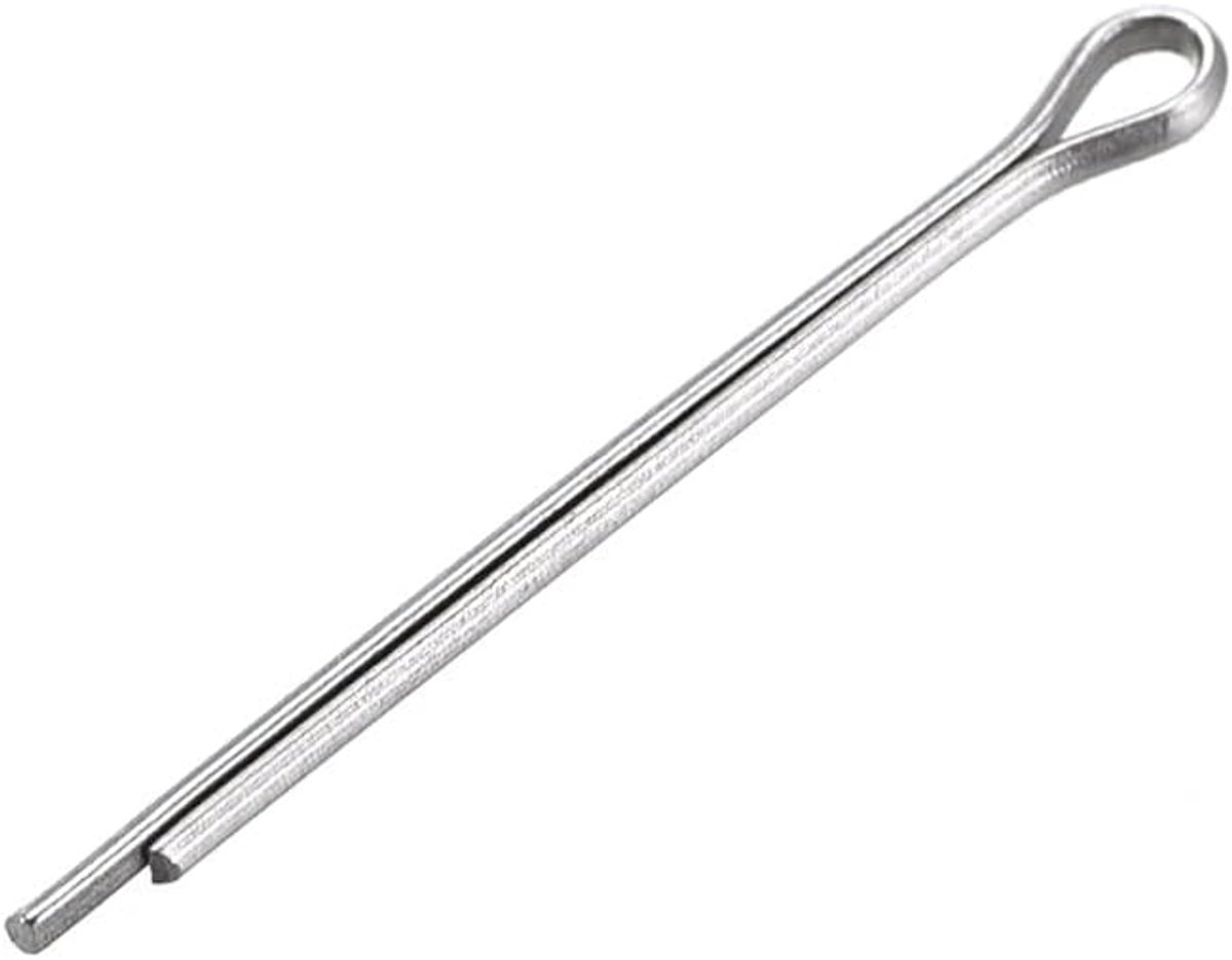 Sourcing map 60 stuks gesplitste splint -1 mm x 16 mm 304 roestvrij staal 2 tanden sleutel zilver
