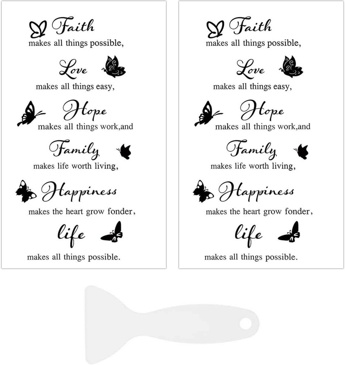 Muurstickers en 1 stuk witte schraper, woondecoratie muurstickers, achtergrondwanddecoratie, creatieve decoratieve muurstickers