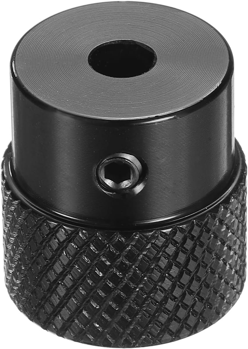Handwiel van geanodiseerd aluminiumlegering, 5 mm boring, 20 mm buitendiameter, gekartelde knop, draaigreep met sleutel voor freesmachine, draaibank, schuifplatform, zwart