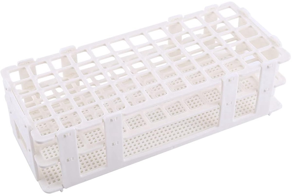 Reageerbuisrek 60 Gaten Drie Lagen Afneembare Reageerbuishouder voor 20 Mm Reageerbuizen Laboratoriumbenodigdheden Wit