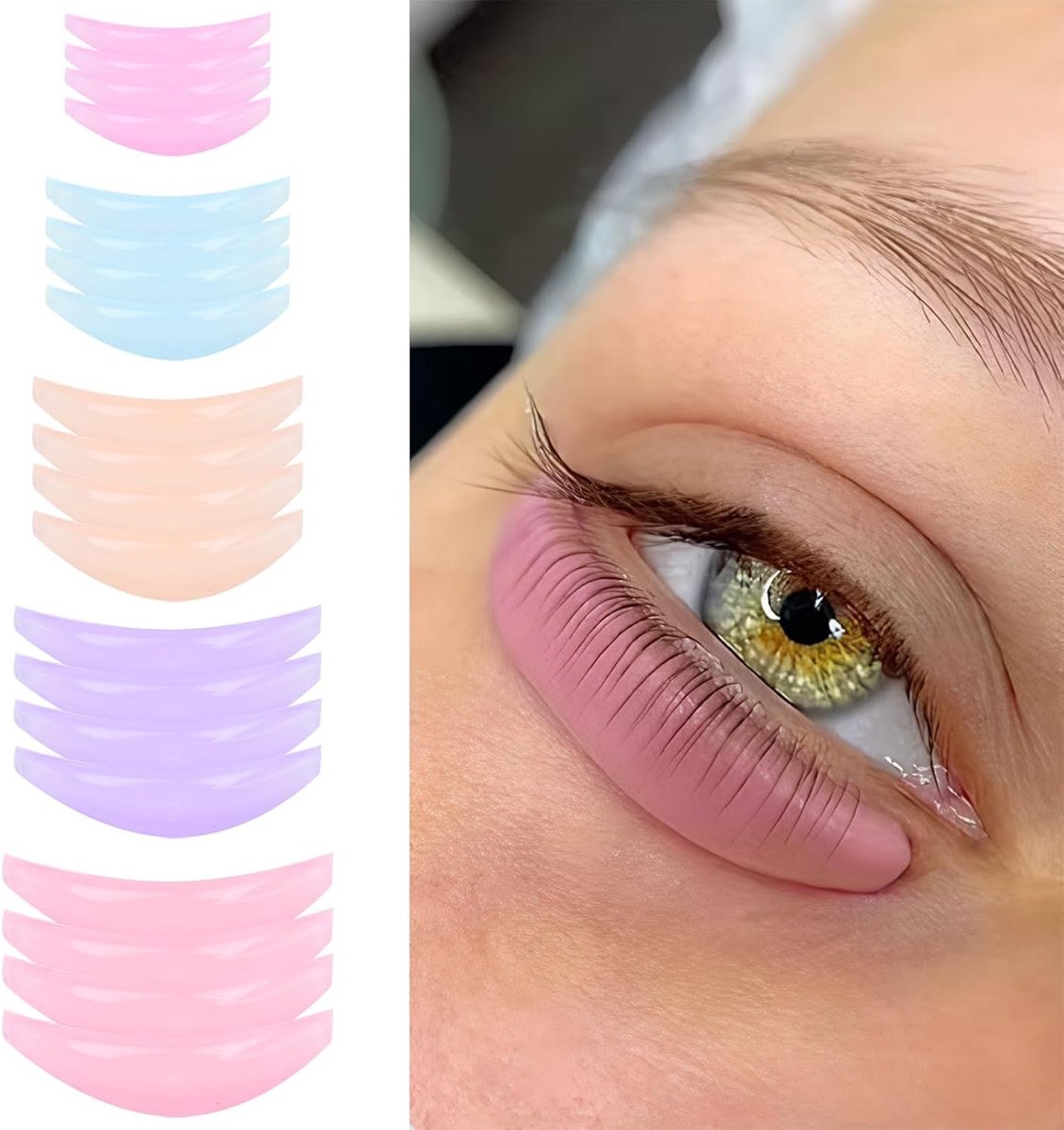 Siliconen pads voor wimperlifting, herbruikbaar, verkrijgbaar in vijf maten A, B, C, XS, XXS, voor het optillen van de wimpers
