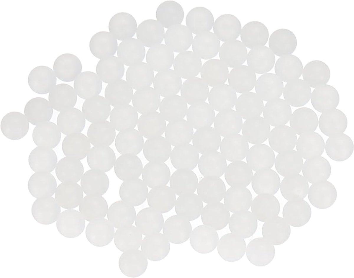 100 stuks lagerballen van nylon, 2 mm, ballen van robuust kunststof, precisielager, G1 ijsoppervlak, wit