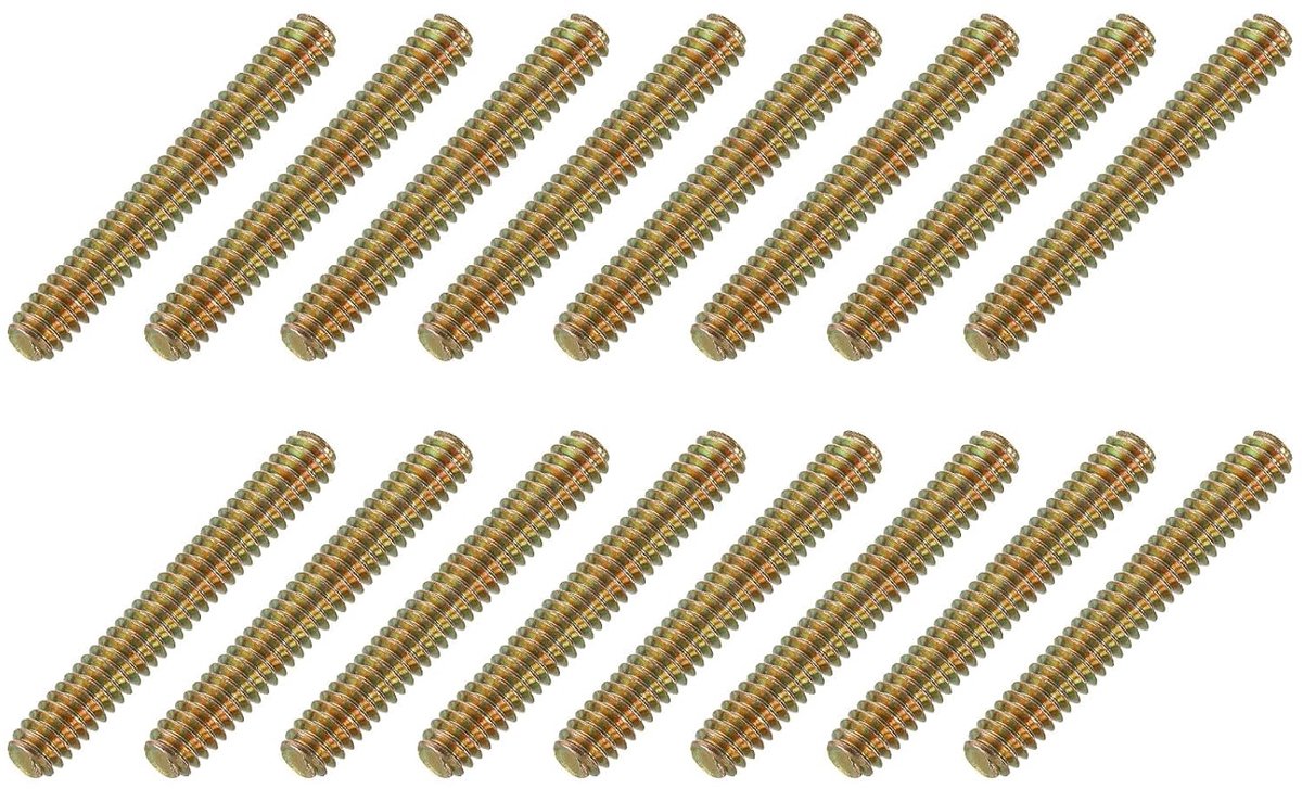 16 stuks volledige schroefdraadstang 1/4 inch schroefdraad, 1-3/4 inch lengte, schroefdraadstang schroef schroef bankvoet schroef bouten voor stoel meubels montage bevestiging