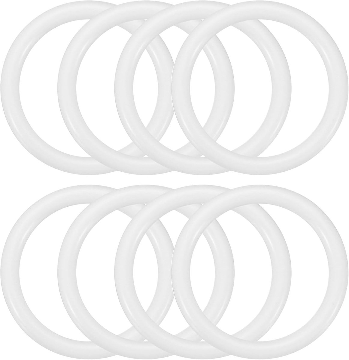 1,5 inch dromenvanger ringen, 8 stuks plastic macramé krans bloemen ronde ring hoepel voor thuis auto doe-het-zelf ambachtelijke bruiloft muur opknoping decoraties, wit
