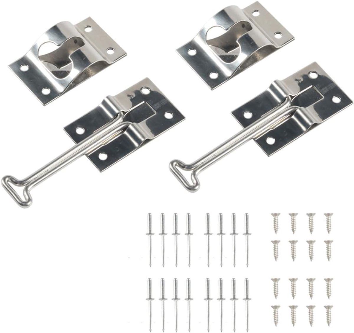 2 Set voor RV-deurhouder, 10 cm Upgrade Snap Geruisloze Trailer Deurvergrendeling, T-stijl ontworpen, Houd de deur open voor Cargo Trailer, Truck, Veelzijdig Gebruik