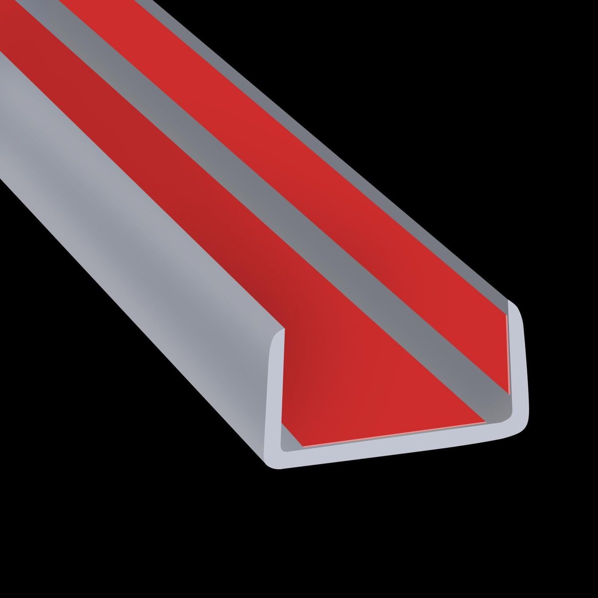 Rubberen randafwerking, flexibele zelfklevende U-vormige schil en plak randafwerking, 45 mm U-kanaalrandbeschermer, randbeschermers voor hout, meubels, 6 m, grijze kleur