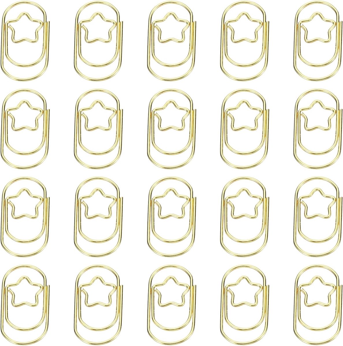 Clips, stervormige schattige bladwijzerclips, houd tafel netjes, geweldig voor kantoor, kunst, thuis, dagelijks gebruik (goudkleurig, 2,3 cm)