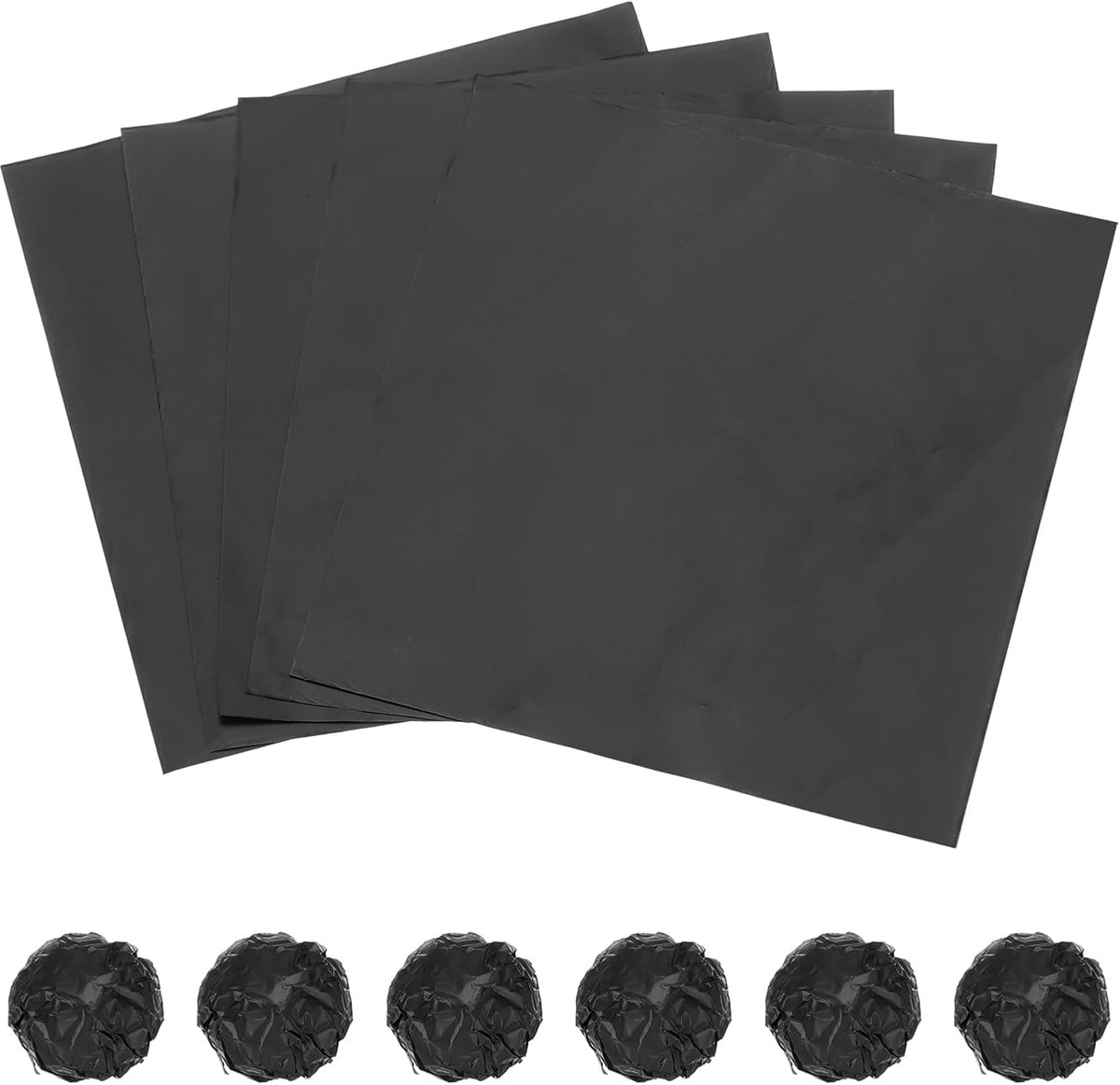 100 stuks aluminiumfolie snoepverpakkingen 20 x 20 cm vierkante chocoladeverpakkingen glanzende textuur verpakkingspapier voor karamelsnoepdecoratie zwart