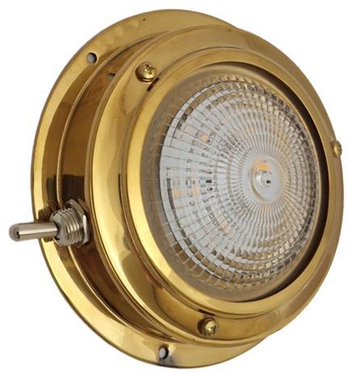 Hollex Plafonnière opbouw messing 12V 76mm ww LED