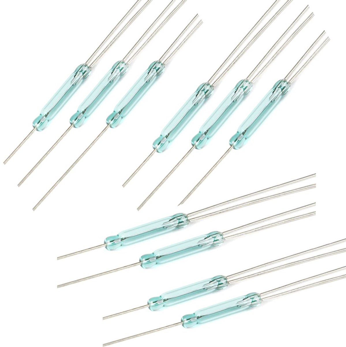 10 stuks glazen seal rode schakelaar normale sluiting magnetische inductie schakelaar elektromagnetische normale sluiting riet switch N/C SPDT 2,0 x 14 mm