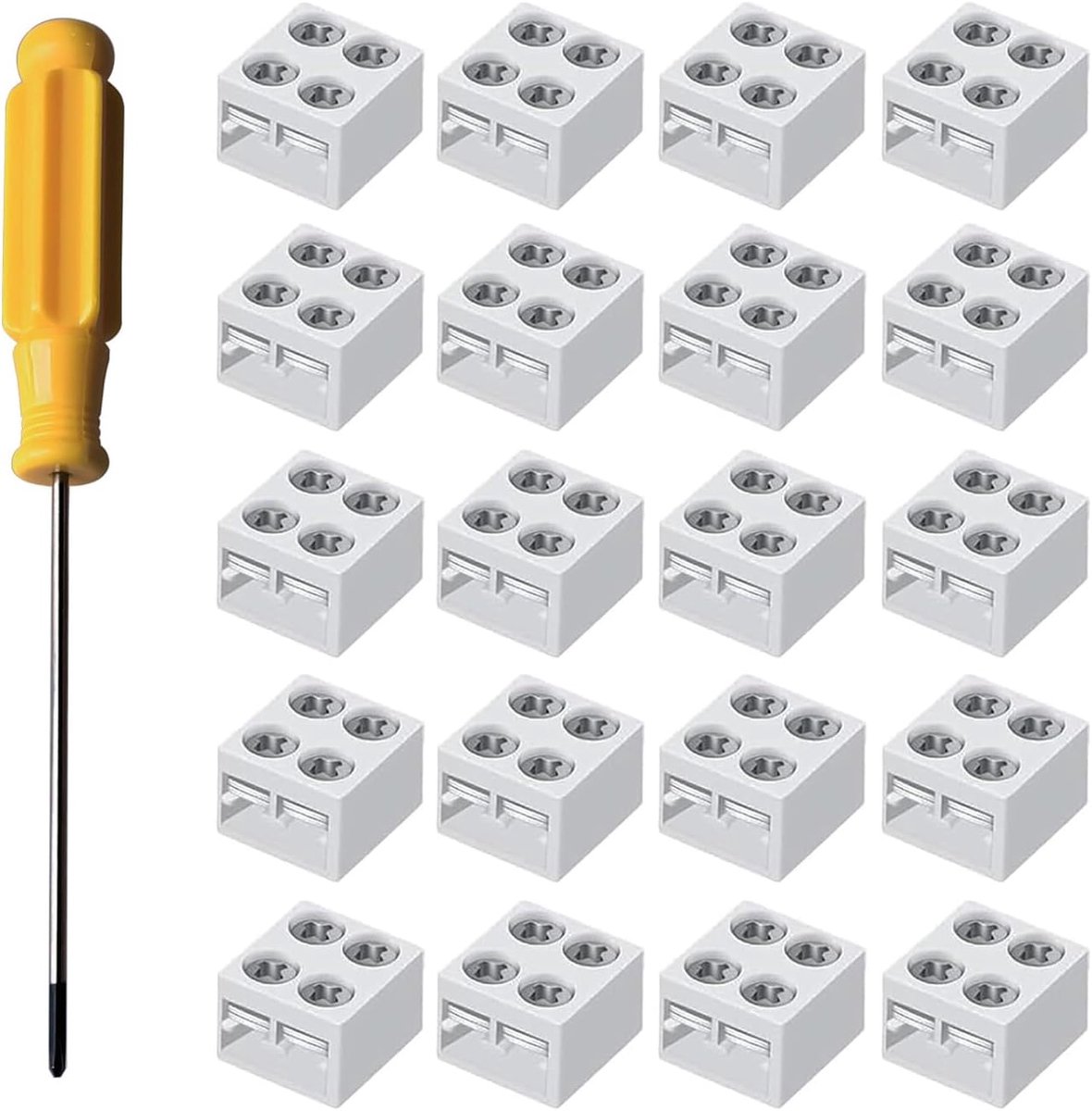 20 stuks soldeervrije schroefaansluiting ledstripconnector 2-polige 10 mm printplaat naar printplaat, wit