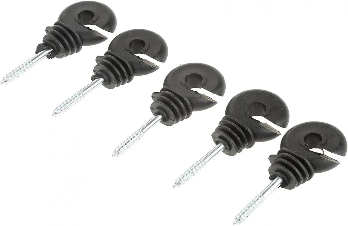 50 Stuks/Set Ringisolatoren Schrikdraadisolatoren Zwart Inschroefringisolatoren Schrikdraadaccessoires voor Houten Palen