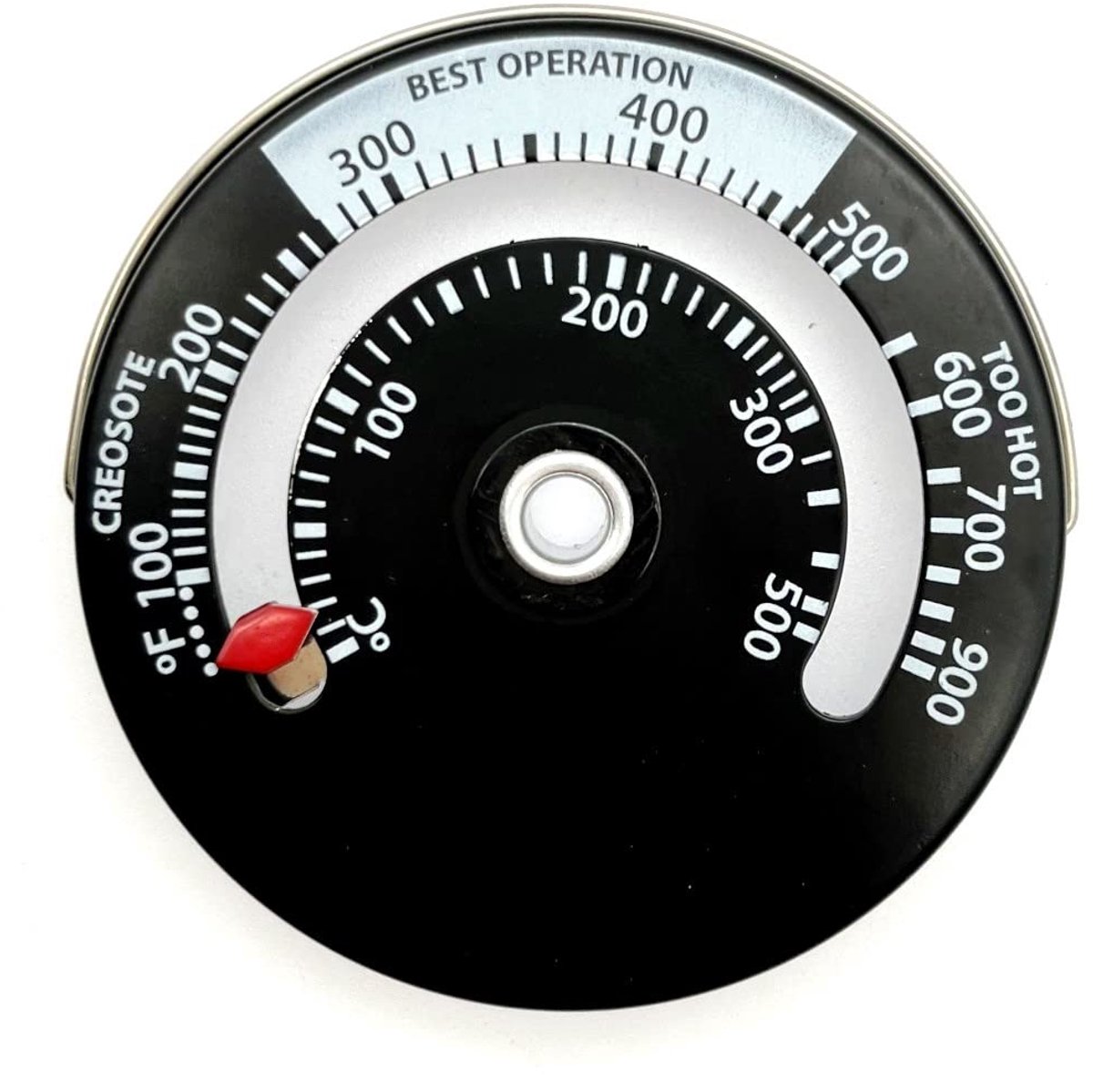 Magnetische Kachel Temperatuurmeter Voor Multifuel/Log Brander/Houtbrander - Metalen Schoorsteen en Rookkanaal Pijp Thermometer