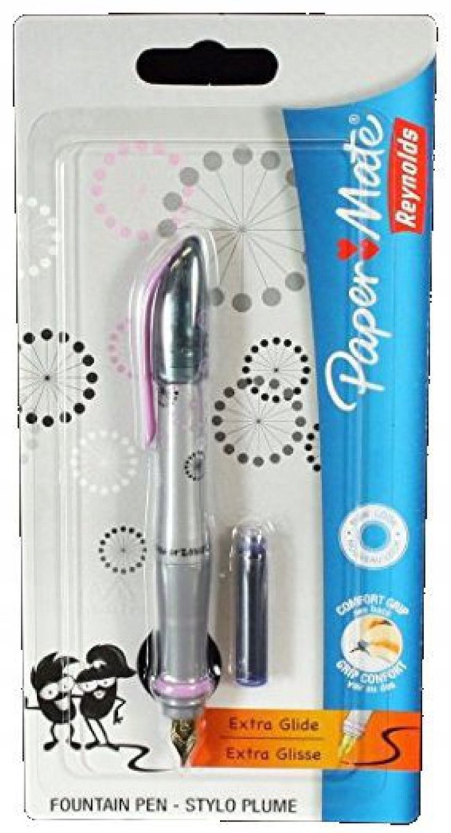 Merkloos Metalen Vulpen - Medium Punt - Blauwe Inkt
