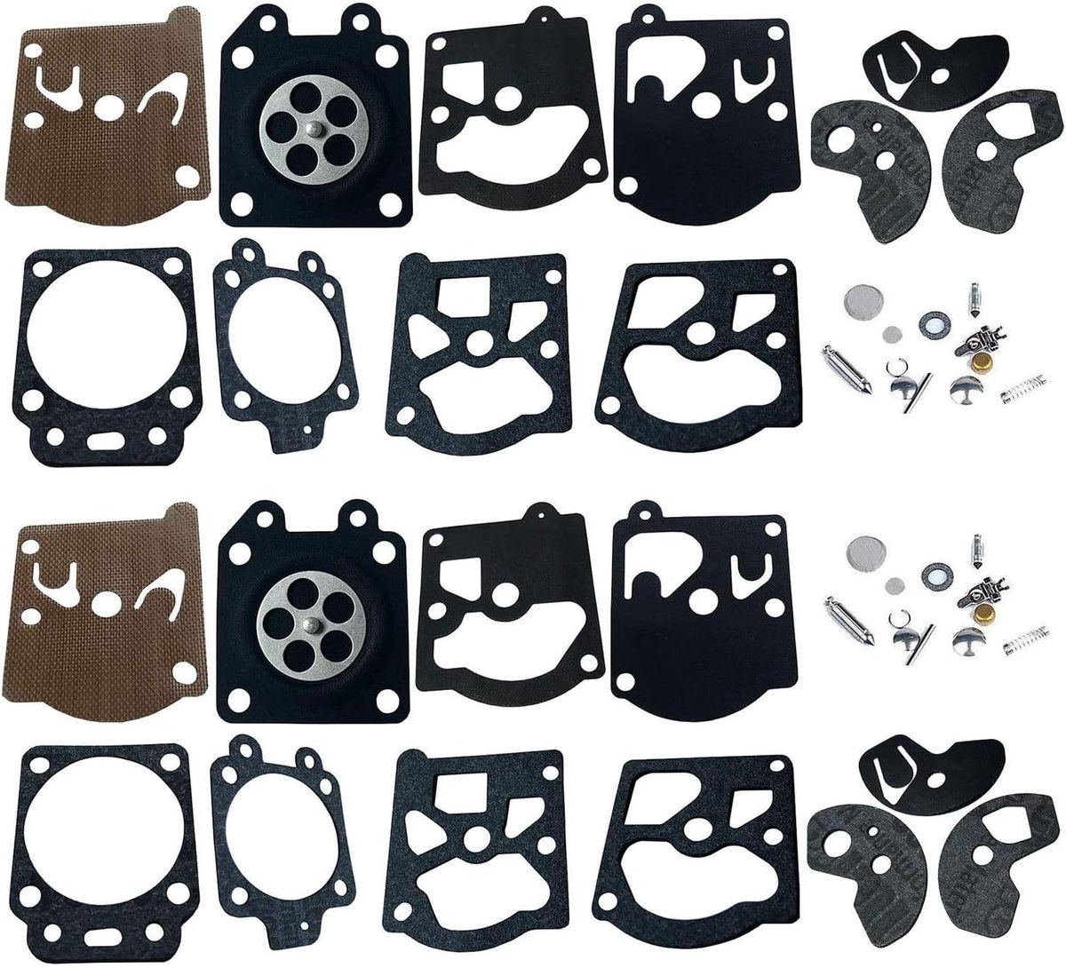 Carbu reparatieset, 2 stuks, membraan en afdichtingen voor carburateur Walbro K10-WAT WA & WT Serie Stihl 028 FS40 FS44 FS85 Dolmar 103 105 108 111 Husqvarna Poulan McCulloch Partner Echo enz.