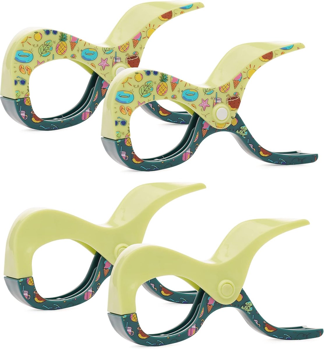 4 stks Zomer Clips Grote Pinnen Strandlaken Wasserij Kleding Quilt Camping Tuin Kite Surf Zonnebed Ligstoel Jacht Boot Jubilee Gym Keuken Buitenshuis Accessoire Birtday gift (zomer)