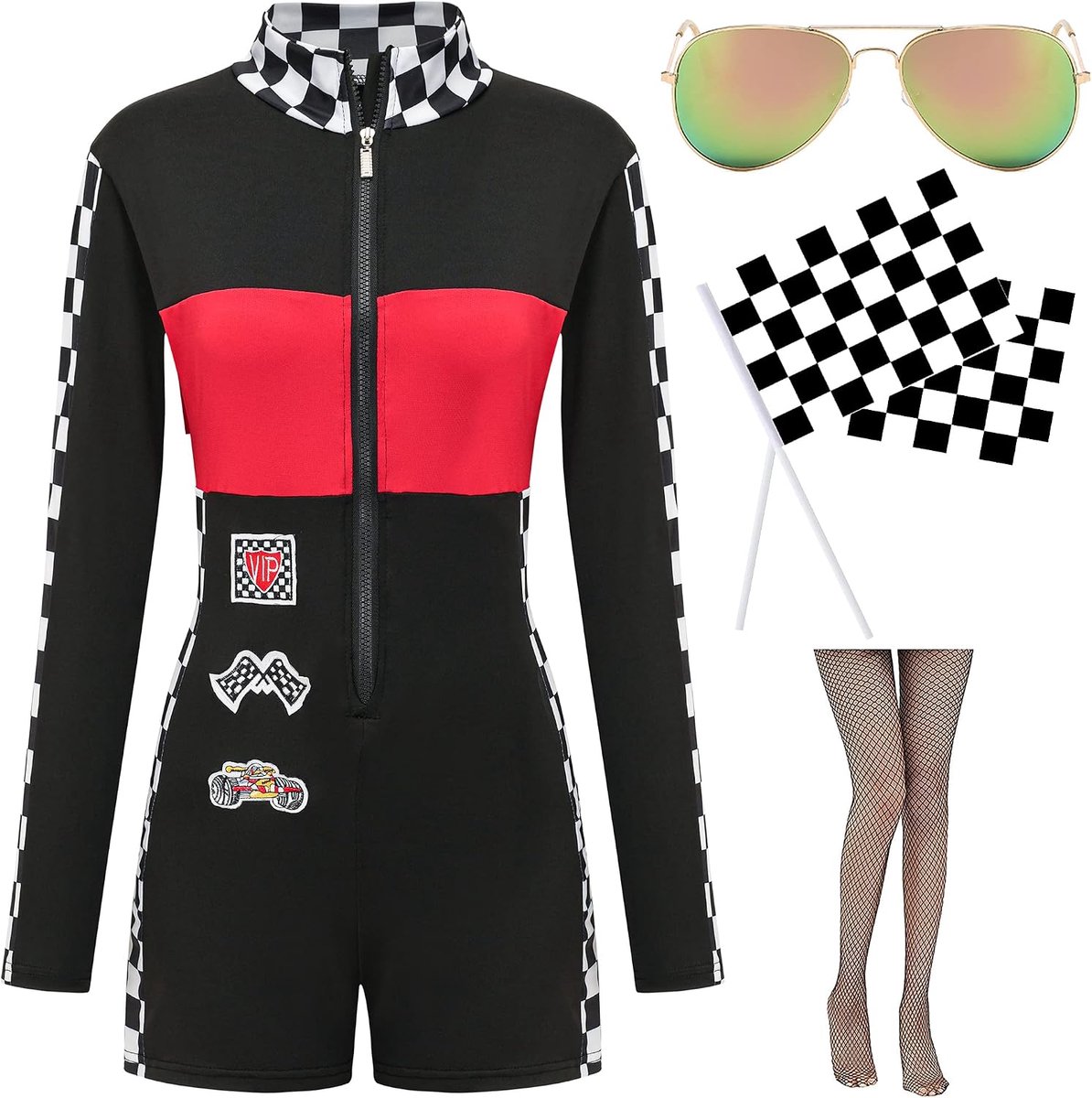Halloweenkostuum van racer voor dames, sexy jumper voor Talladega Nights, kostuum