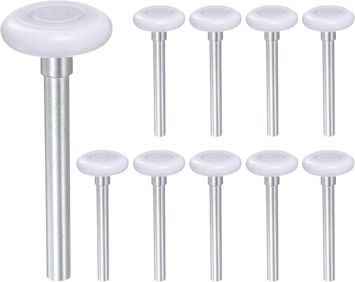 10 stuks 1,8 inch nylon garagedeurwielen voor 2 inch garagebaan, 4,25 inch steel, stille garagedeurwielen, 6200zz precisielagers, 8 kogels, wit